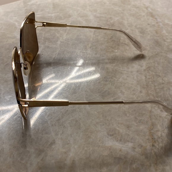 ALEXANDER MCQUEEN WOMENS SUNGLASSES GOLD AND BROWN! Worn once, made in Italy! - Picture 5 of 14